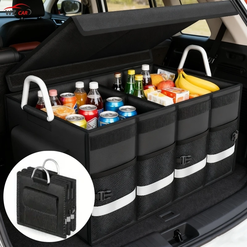 

Водонепроницаемый ящик для хранения в багажнике автомобиля большой емкости, складной контейнер из ткани Оксфорд высокой плотности для организации автомобиля