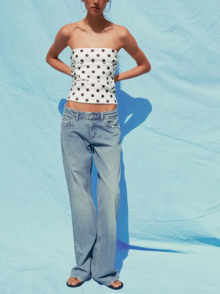 

Лето 2025 г. Faionable Agel Slim Fit Svel, универсальный топ без рукавов в горошек, женская одежда, повседневная одежда Ele Sle