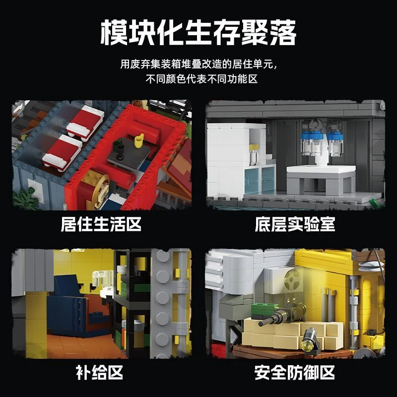 2859pcs Post Apocalyptic Survivors Base Building Blocks World End Survival City Modular Construction Bricks Toys for Adult Gifts