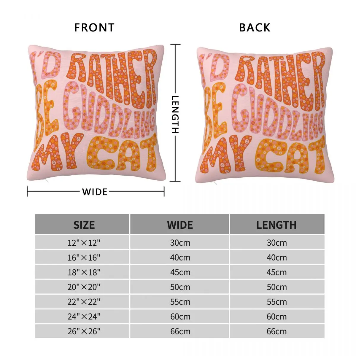 I'd Rather Be Cuddling My Cat Pillowcase Polyester Linen Velvet Creative Zip Decorative Throw Pillow Case Bed Cushion Cover