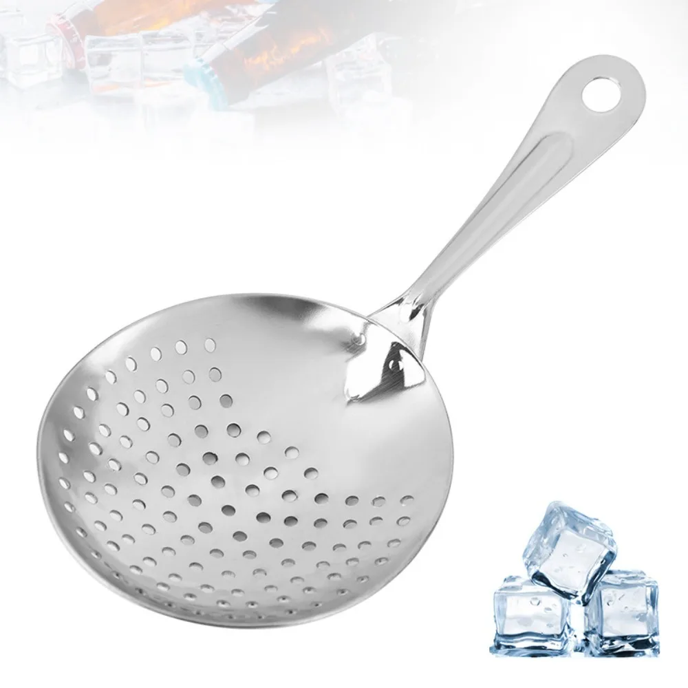 Hot 304 Stainless Steel Julep Strainers Fast Drain Handle Bar Strainer Strainer Spoon Home