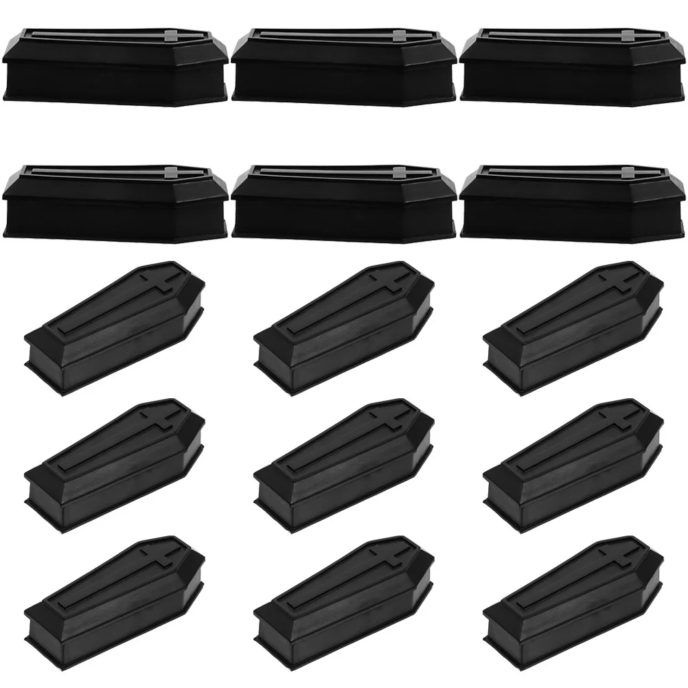 

Tabletop Coffin Mini Halloween Box Small Casket Decoration Party Favor Gift Prop Plastic Ornament Desktop Spooky Accessory