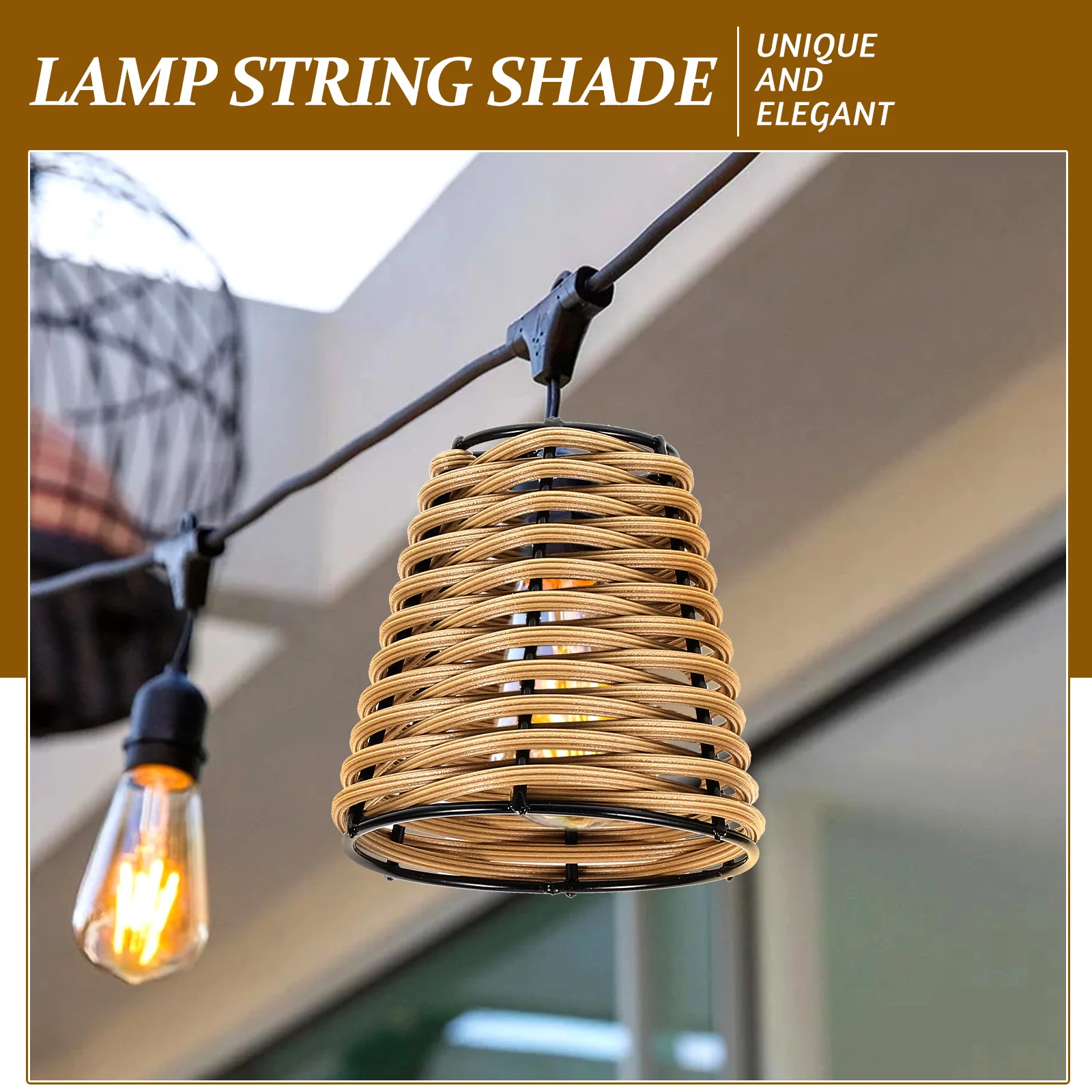 Japanese Bamboo Rattan Vintage Lampshade for Night Stand Decor Light Table Lamp Pendant Light Small Lampshade Lighting Accessory