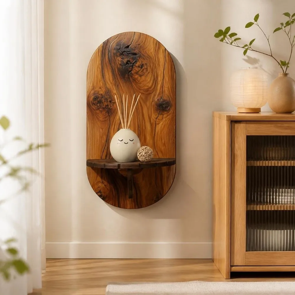 Hanging Shelf Wooden Wall Mounted Shelf Butterfly Peacock Wall Display Stand Wolf Cat Wall Storage Rack Living Room Decor