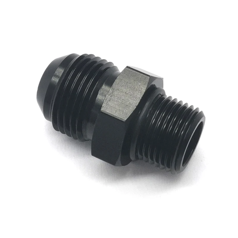 AN10 10 an to M18X1.5  Metric Male Fitting Straight Adapter Aluminum Black