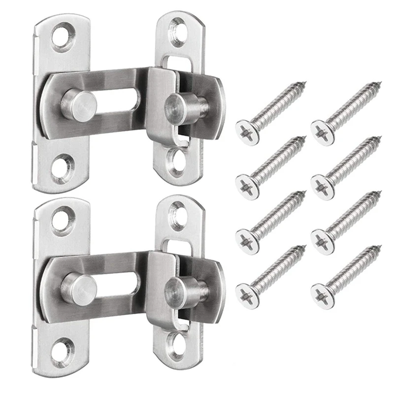 6 Pcs 90 Degree Right Angle Door Latch Hasp Bending Latch Buckle Bolt Sliding Lock Barrel Bolt For Doors And Window