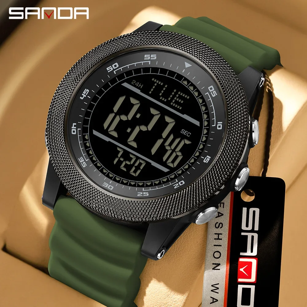 Fashion SANDA New 6391 Student Electronic Watch Sports Multifunctional Waterproof LED Men's Electronic Digital Watch Clock