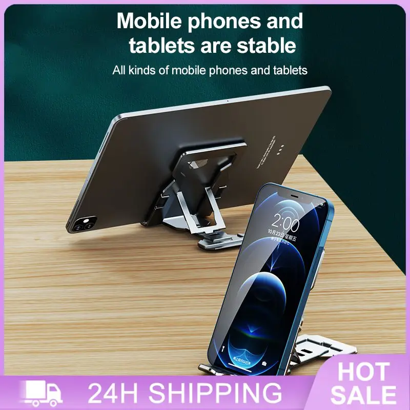 

Mobile Phone Holder Aluminum Alloy Ultra-thin Holder Table Stand Angle Adjustable Bracket Phone Accessories Lazy Bracket