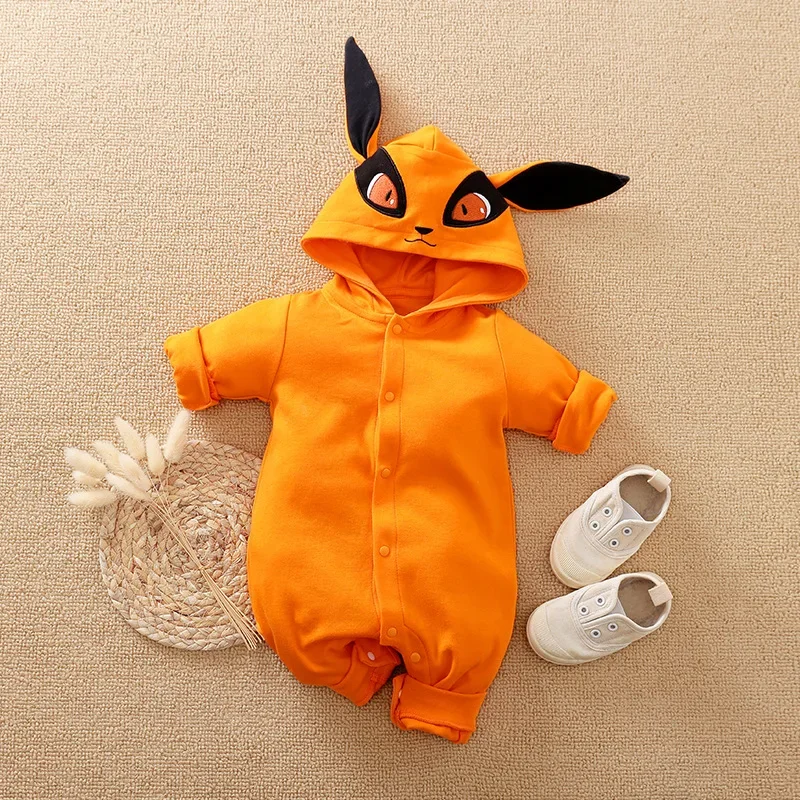 NARUTO Baby Rompers Newborn Baby Cartoon Kurama Kakashi Cosplay Costume Toddler Baby Crawling Clothes Jumpsuit Kids Sleepwear