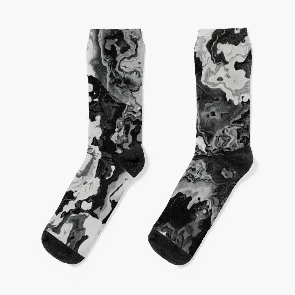 Black & White Liquid Art Socks essential Children's designer brand colored Socks Women Men's