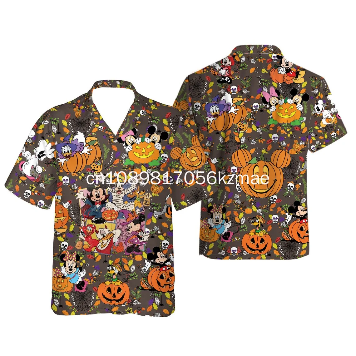 2024 New Mickey and Friends Halloween Hawaii Shirt Disney Scary Pumpkin Disney Button Up Shirt