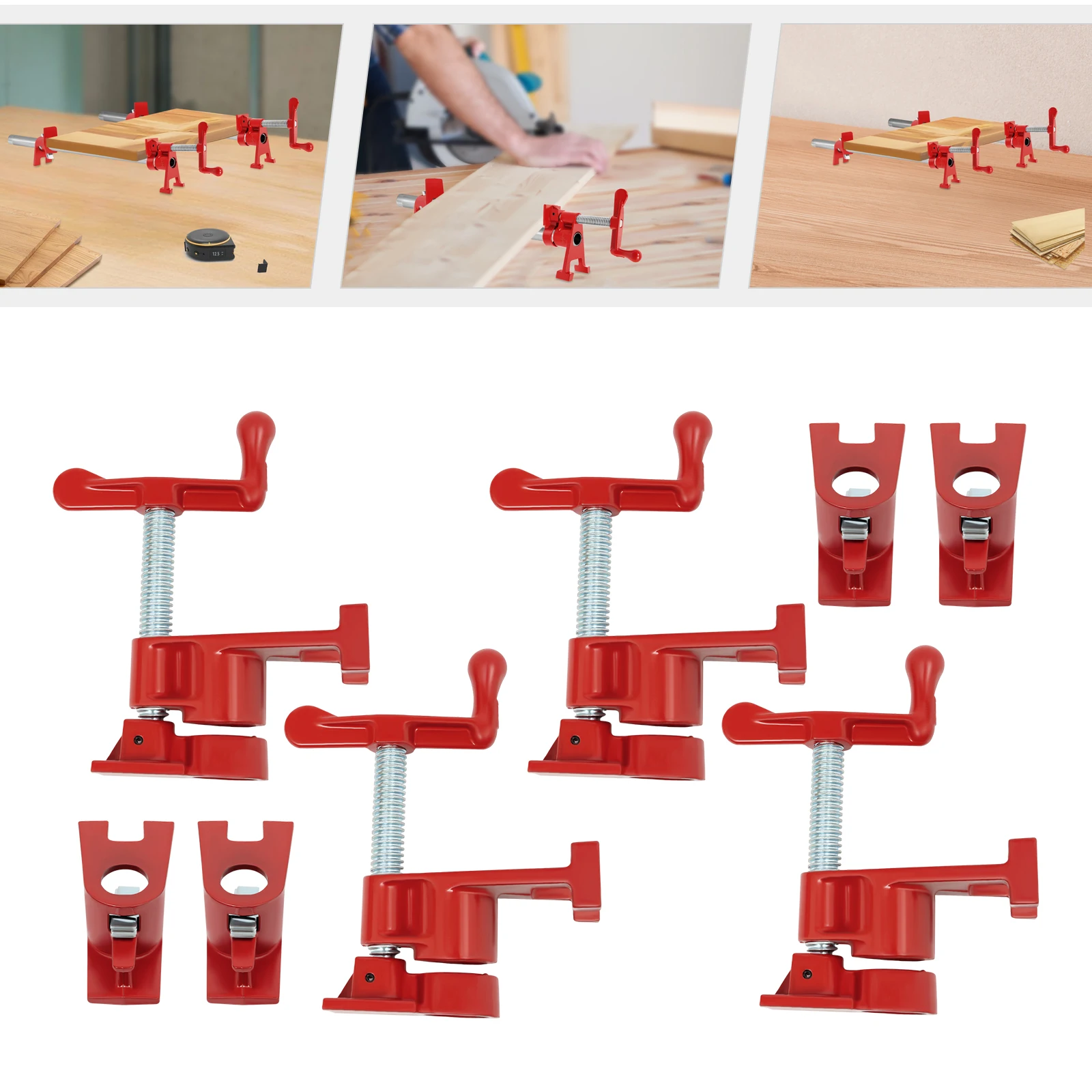 

4Pack 3/4" Wood Gluing Pipe Clamp Set Heavy Duty Cast Iron Bar Clamps Workbench Pipe Clamps for Metalworking, Woodworking