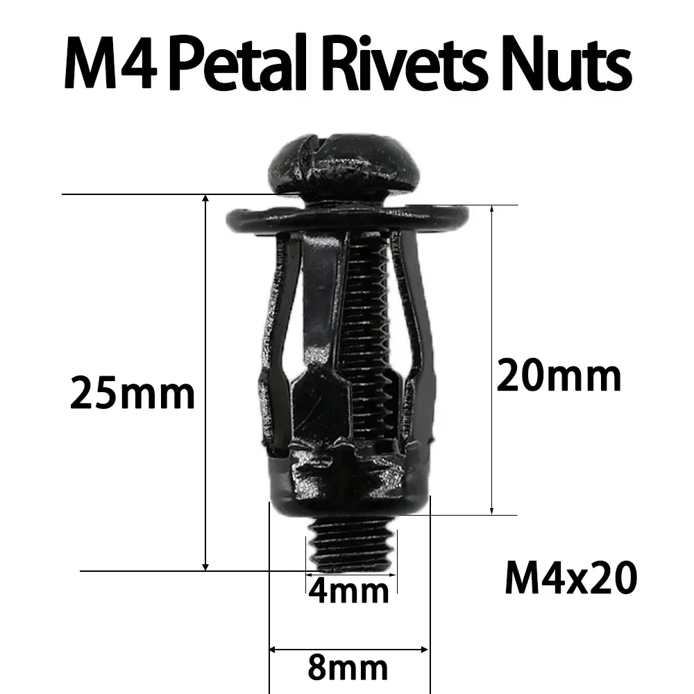 M4 M5 M6 M8 vite di espansione in acciaio al carbonio rivetto dado Set targa pannello morsetto di bloccaggio rivettdado Jack dado a forma di petalo