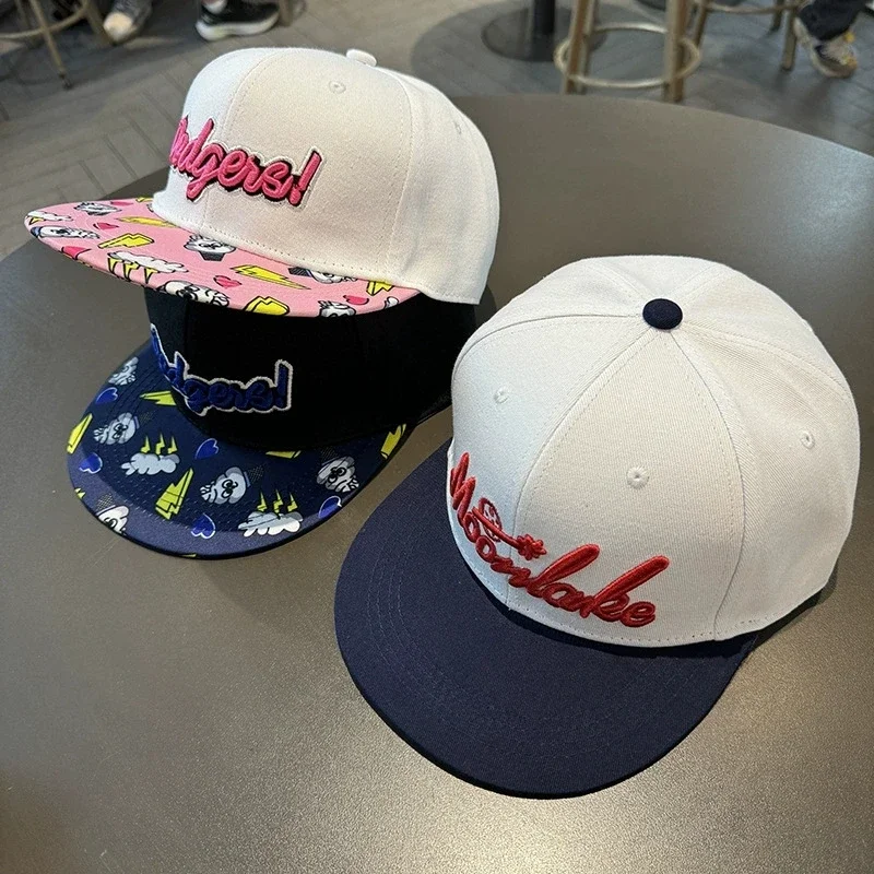 

Unisex Color Block Embroidered Letters Digit Baseball Hats Sunshade Personal Versatile Hip Hop Caps Fashion Simple Flat Eave Cap