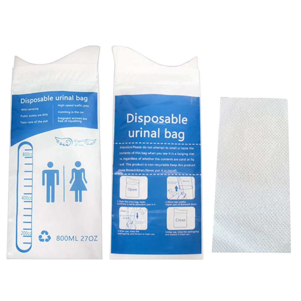 800 مللي حقيبة مبولة للاستعمال مرة واحدة في الهواء الطلق أكياس التبول في حالات الطوارئ مانعة للتسرب أكياس تبول السيارة الذاتي الختم للطفل النساء الرجال #3