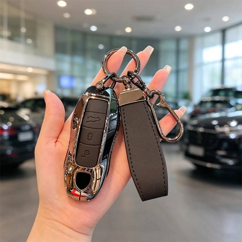 Beschermhoes voor autosleutel, geschikt voor Porsche Panamera 911/922 Taycan 718, beschermhoes voor de afstandsbediening.
