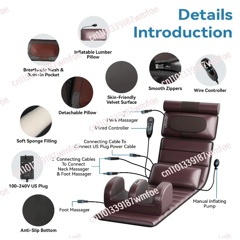 Massage mattress full body massage for back, waist and legs to relieve pain