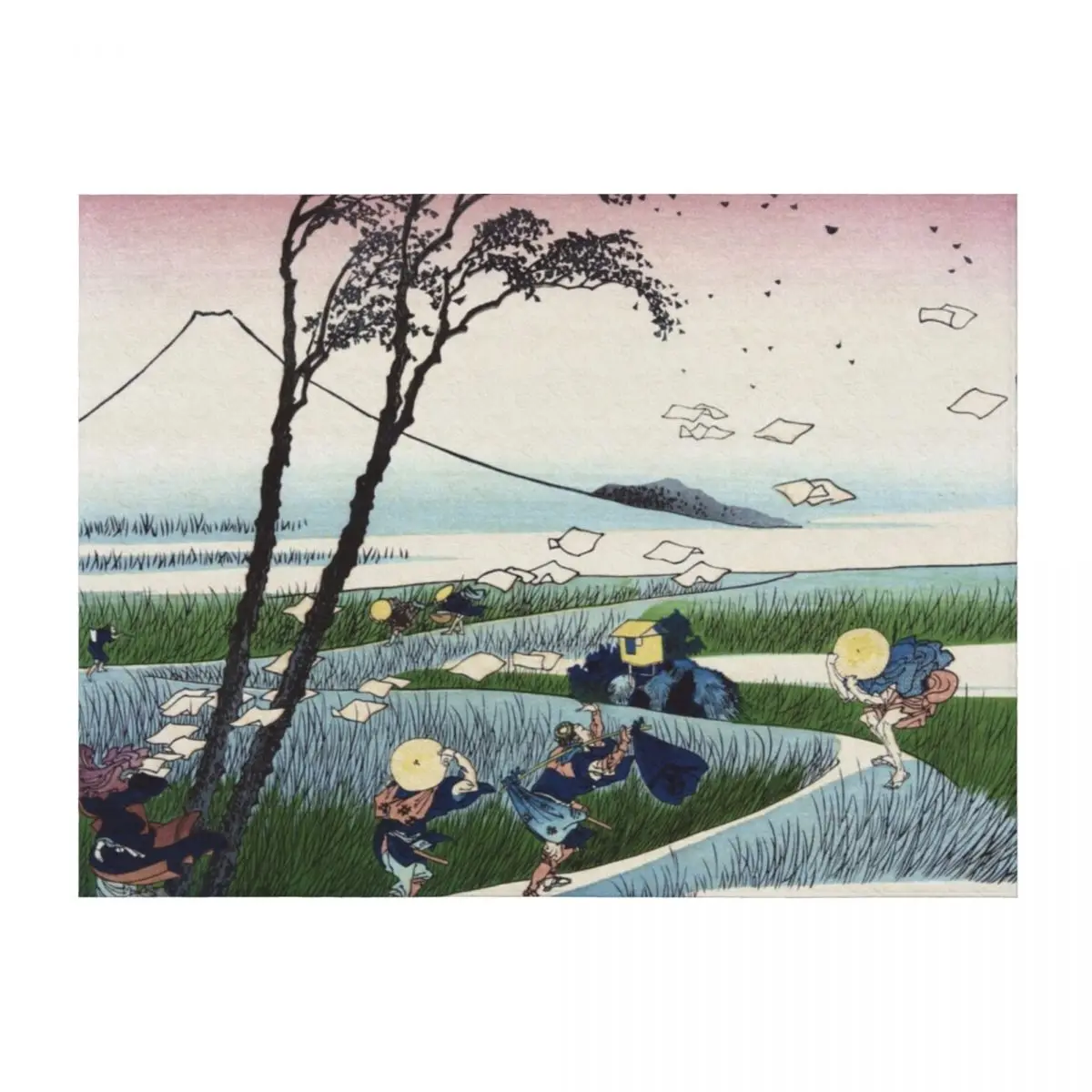 

Ejiri in Suruga Province by Katsushika Hokusai Throw Blanket Soft Big Extra Large Throw Tourist sofa bed Blankets