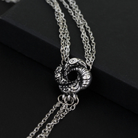 Algerian Loveknot Necklace Vesper Casino Royale Bond Girl Love Knot Necklace Vintage Silver Plated Women Jewelry Accessories