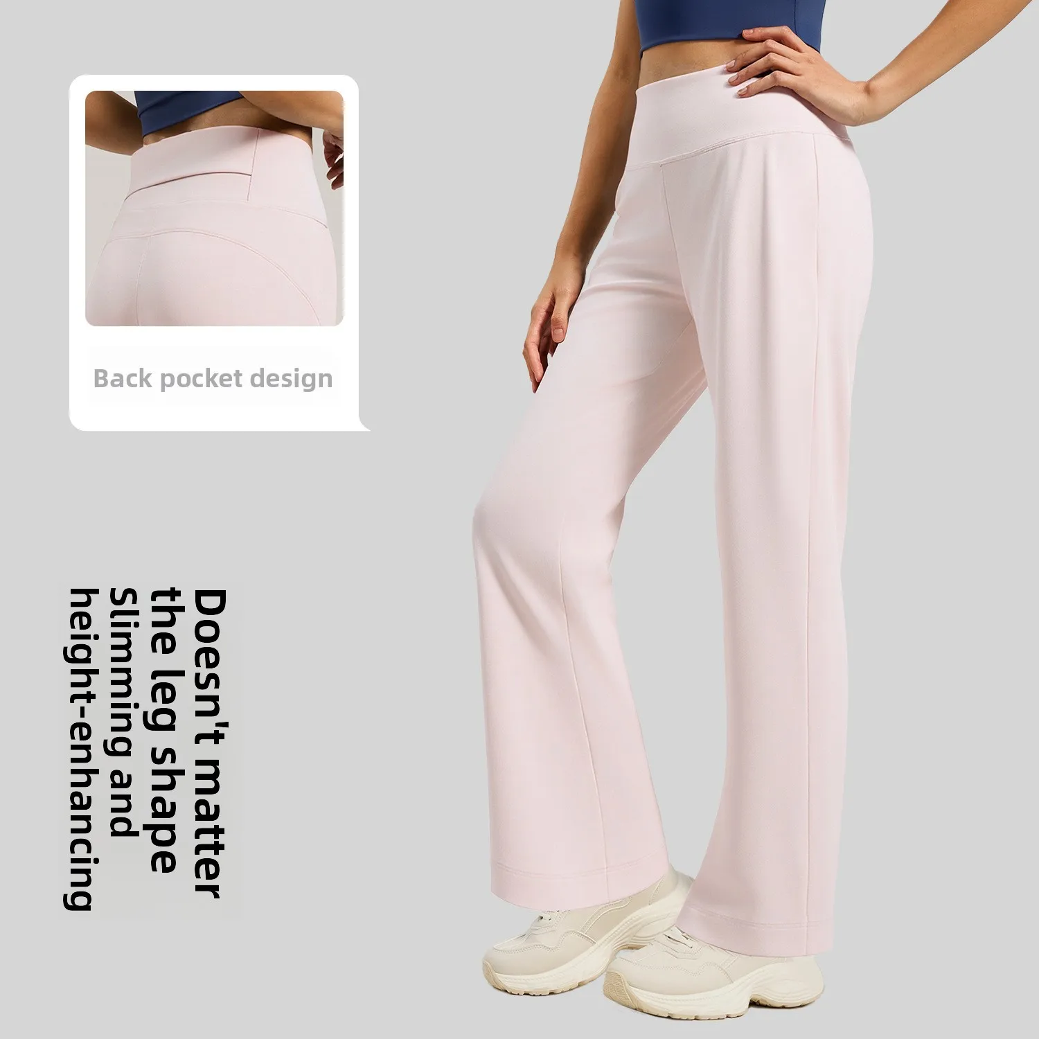 Latest Model Peach Back Waist Pocket Loose Straight High Yoga Pants Thin High Waist Hip Yoga Pants