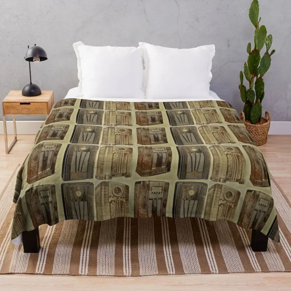 

Classic 1930's Floor Radios Throw Blanket Warm Comfortable Blanket Gift for Parents Friends