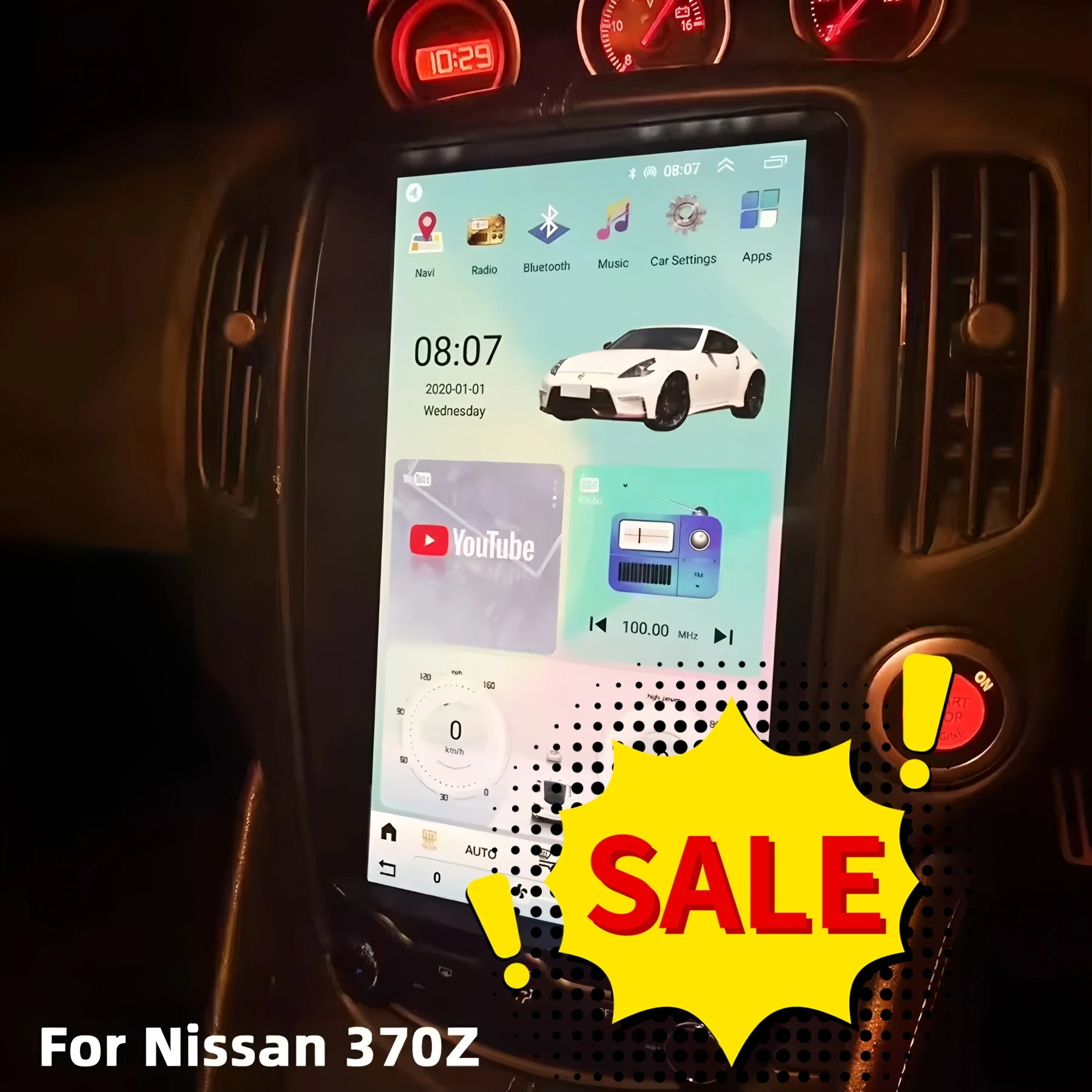 Wireless CarPlay For Nissan 370z Z34 2008-2019 Car Radio Multimedia Android14 Auto Tesla Screen Player GPS Navigation Bluetooth
