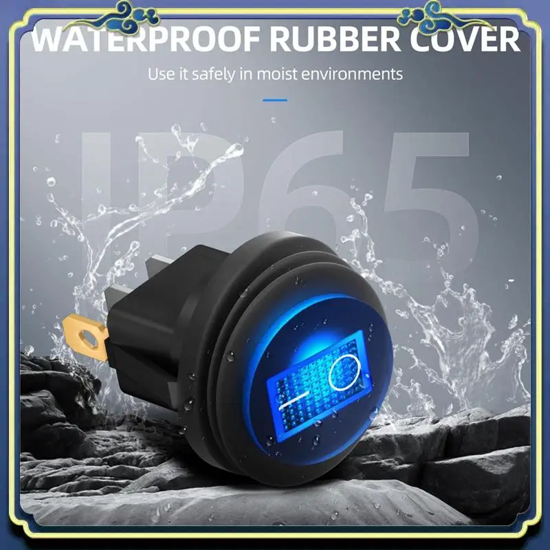 

AU16-Round Rocker Switch Toggle Switchs 12V 20A UL Listed Waterproof Marine Round Toggle Switch Heavy Duty 3 Color