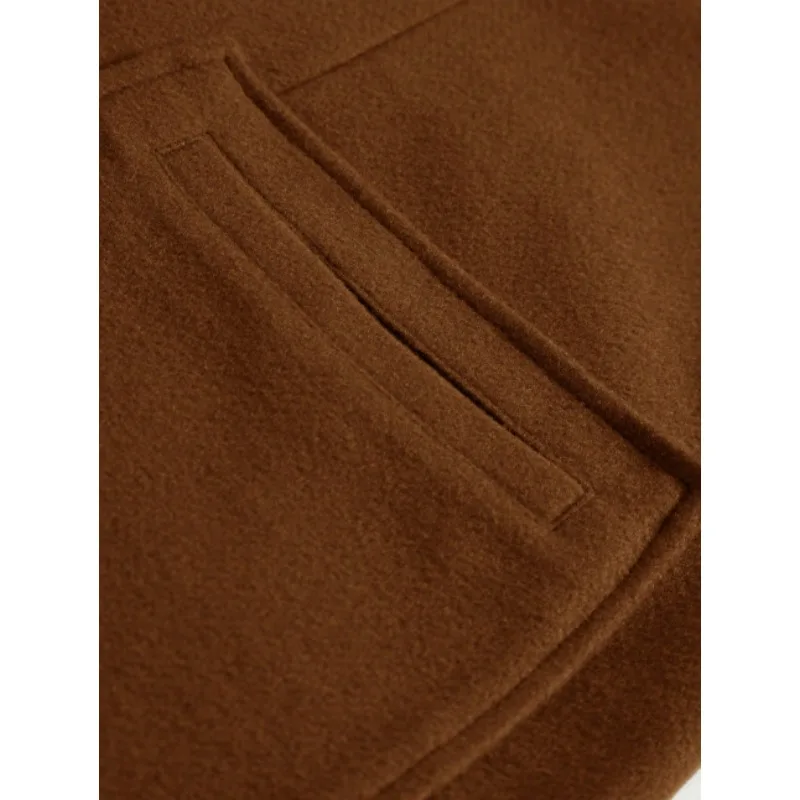 KIDWHXR Herren-Mantel, Herbst-Winter, doppelreihige Jacke aus Wollmischgewebe, Herren, lange Ärmel, mit Taschen, mittellange Länge, lässige Herren-Oberbekleidung. – Detail 25
