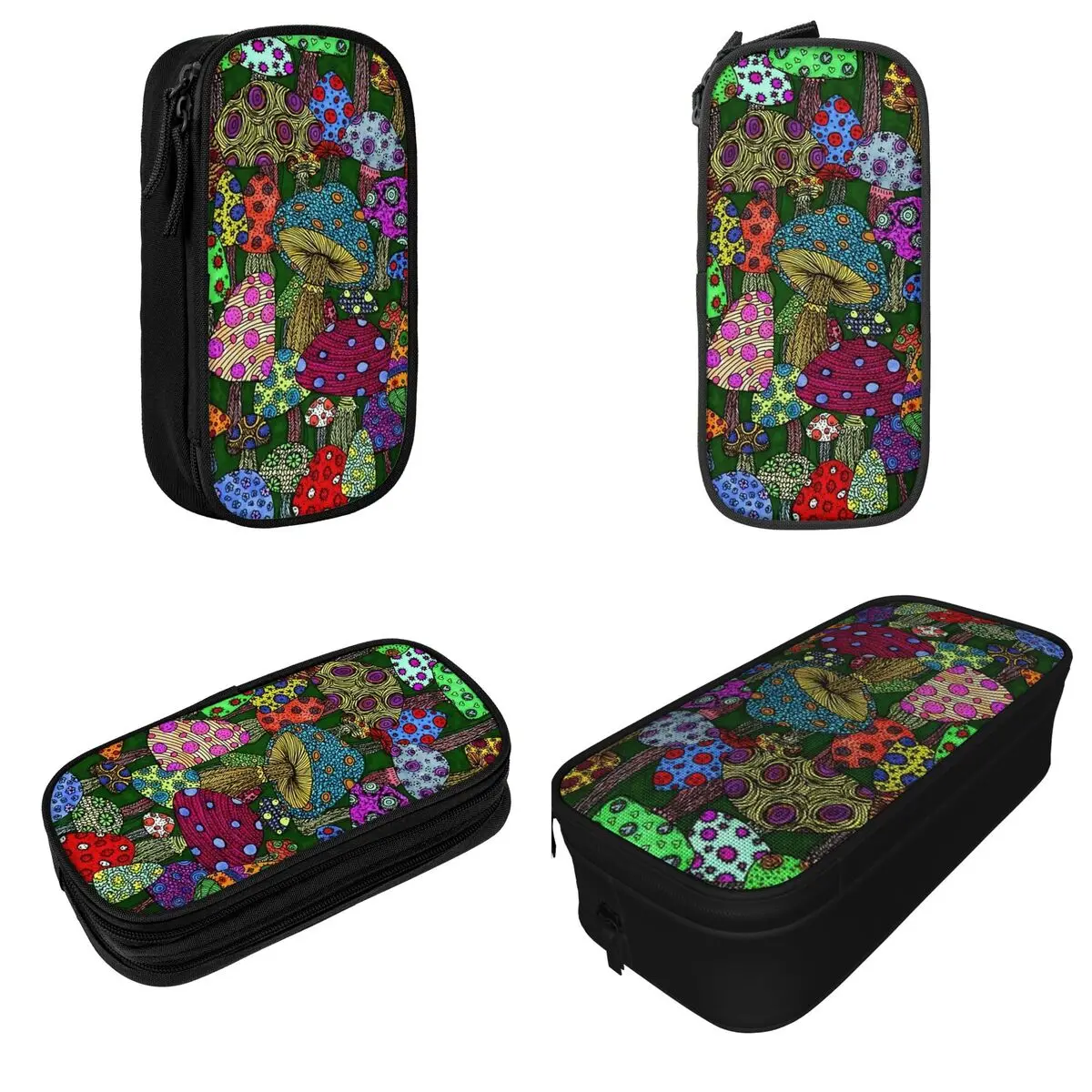 Yayoi Kusama Aesthetic Colorful Mushrooms Pencil Case Pen Bag Student Large Storage School Supplies Gift Pencil Box