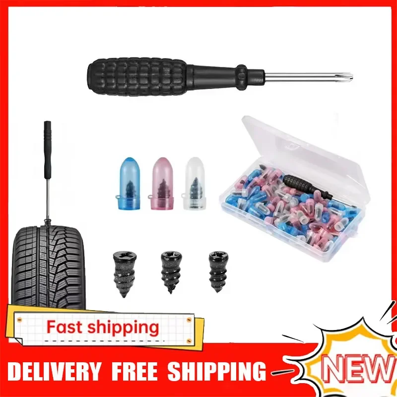 

Self-Service Tire Repair Nails for Flat Tires,Rubber Tire Plugs Vacuum Puncture Repair Kit for Motorcycle Tire Repair Screws