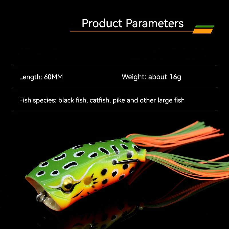 PRO BEROS Fishing Lure Big Mouth Frog 16g Modify Frogs Artificial Lure TopWater Bait Tractor Popper Catch Snakehead Fish Bass