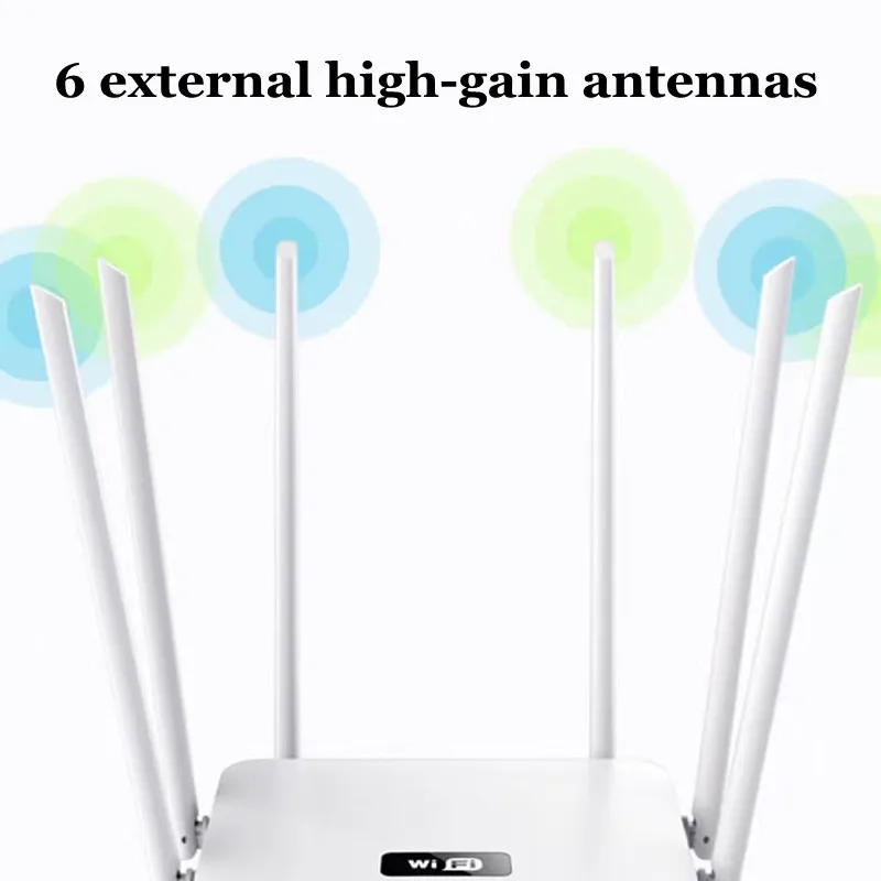 Wireless 300Mbps Router Wifi Range Repeater with 6*5dBi High Gain Antennas Wider Router MTK7628KN Chipset  for Office/ Home