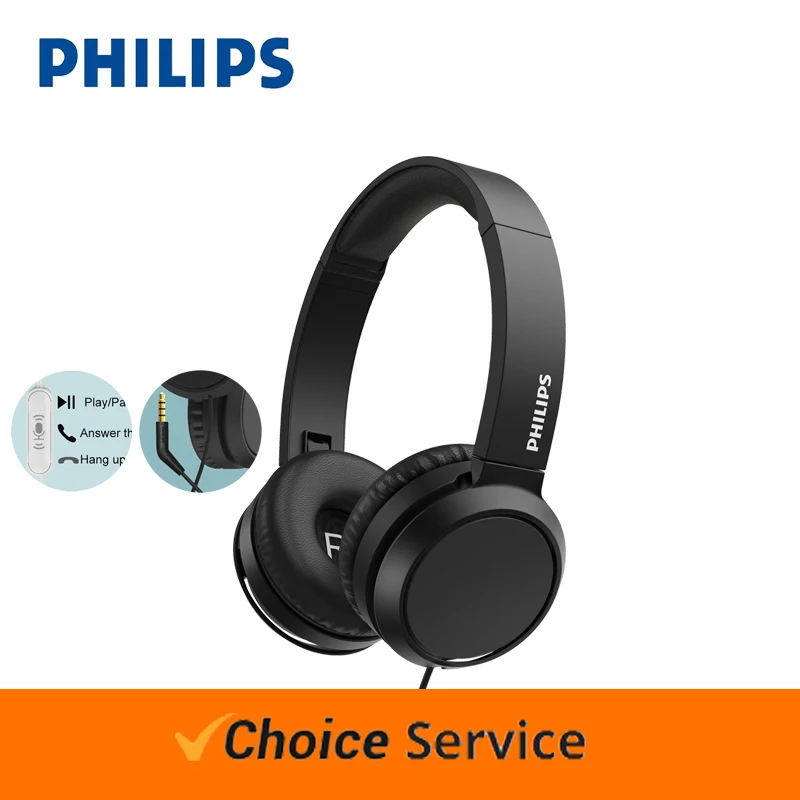 Philips TAH4105 3.5mm Headset Stereo Music Earbud Wired Headphones With Mic For Samsung Galaxy PC Computer for Smartphone