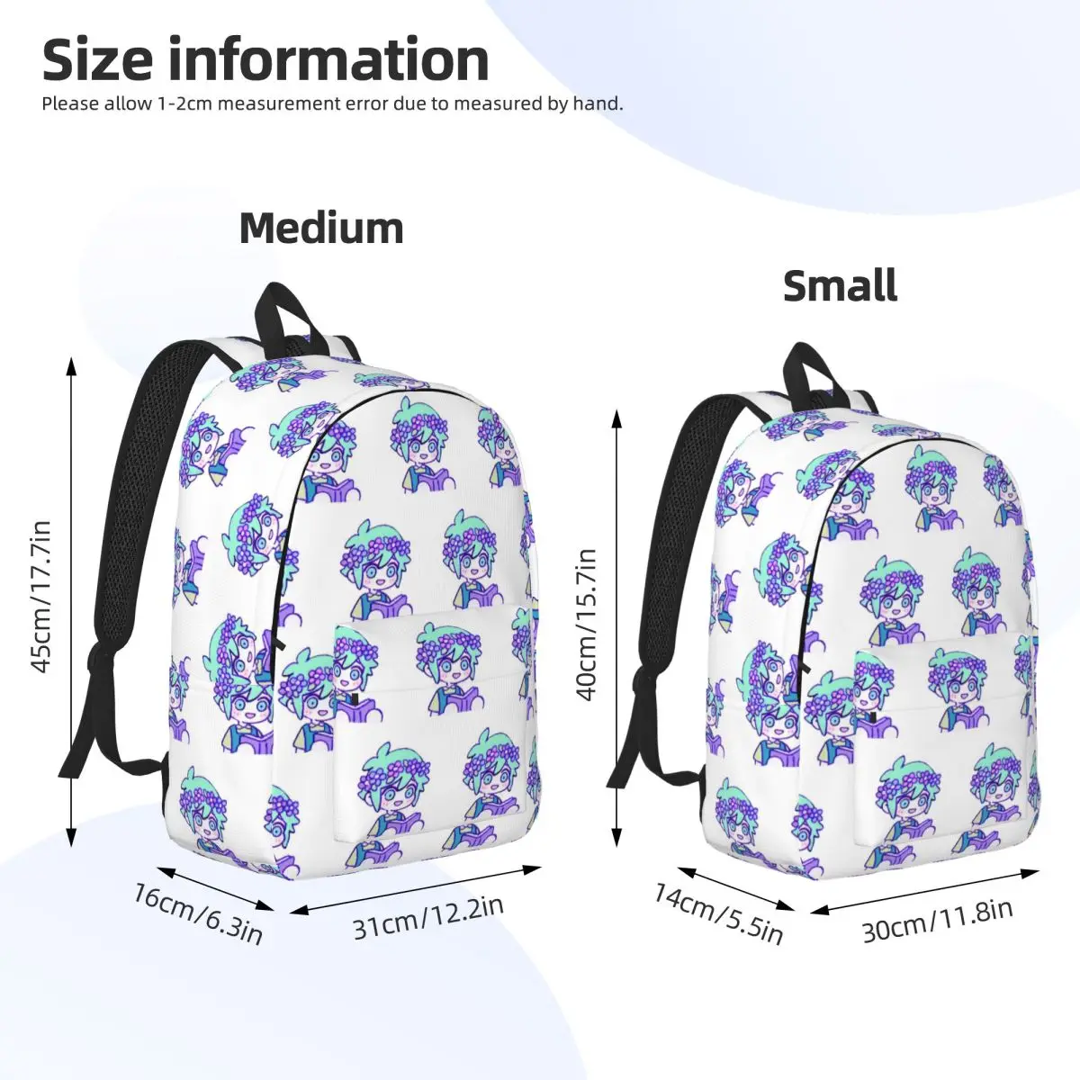 

Cute Basil Omori Emote Student Backpack School Bag Hiking Travel Daypack for Boys Girls Bookbag Shoulder Bags