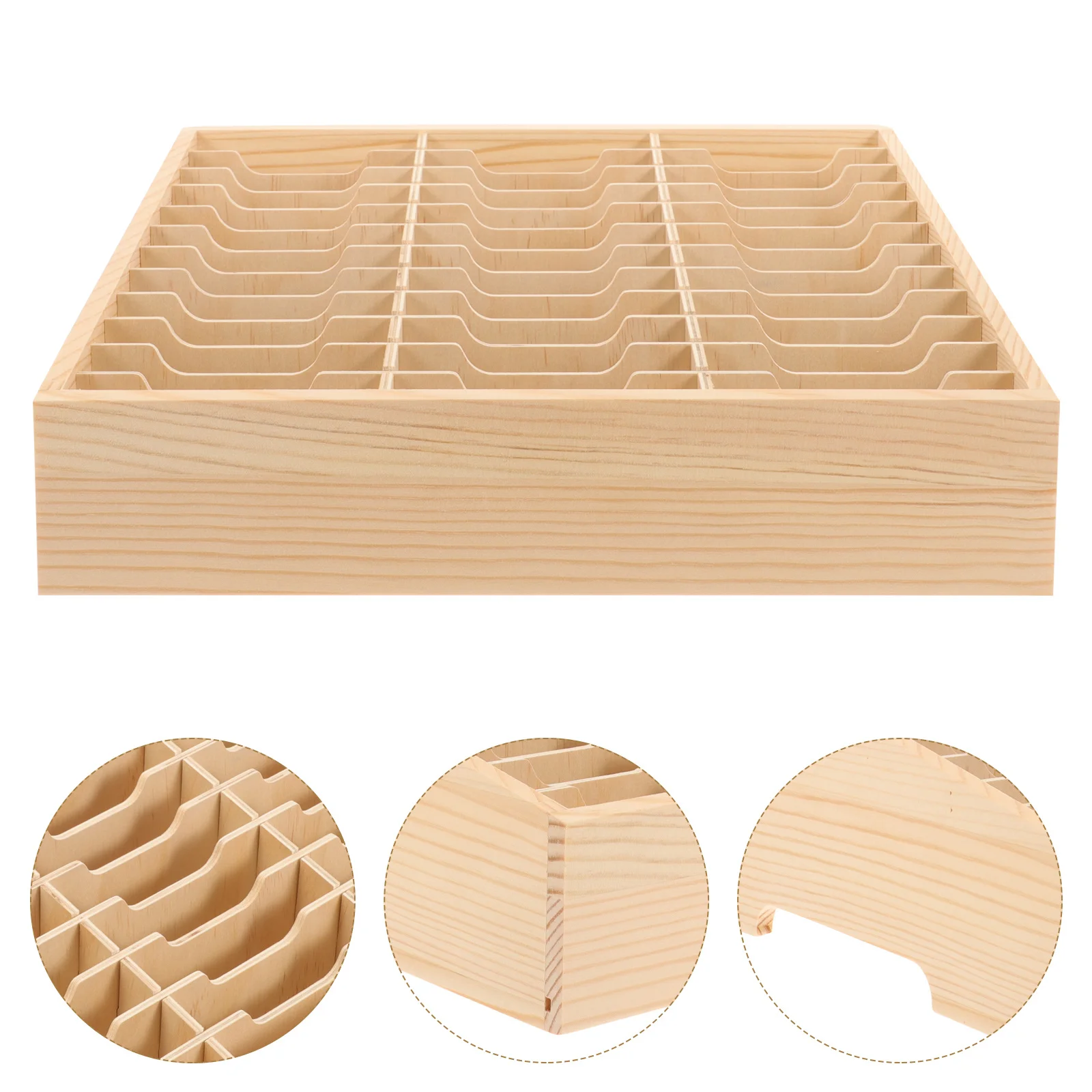 

Multi Grid Wooden Desktop Storage Box Phone Organizing Holder Mobile Phone Finishing Case Tabletop Organizer For Office Home