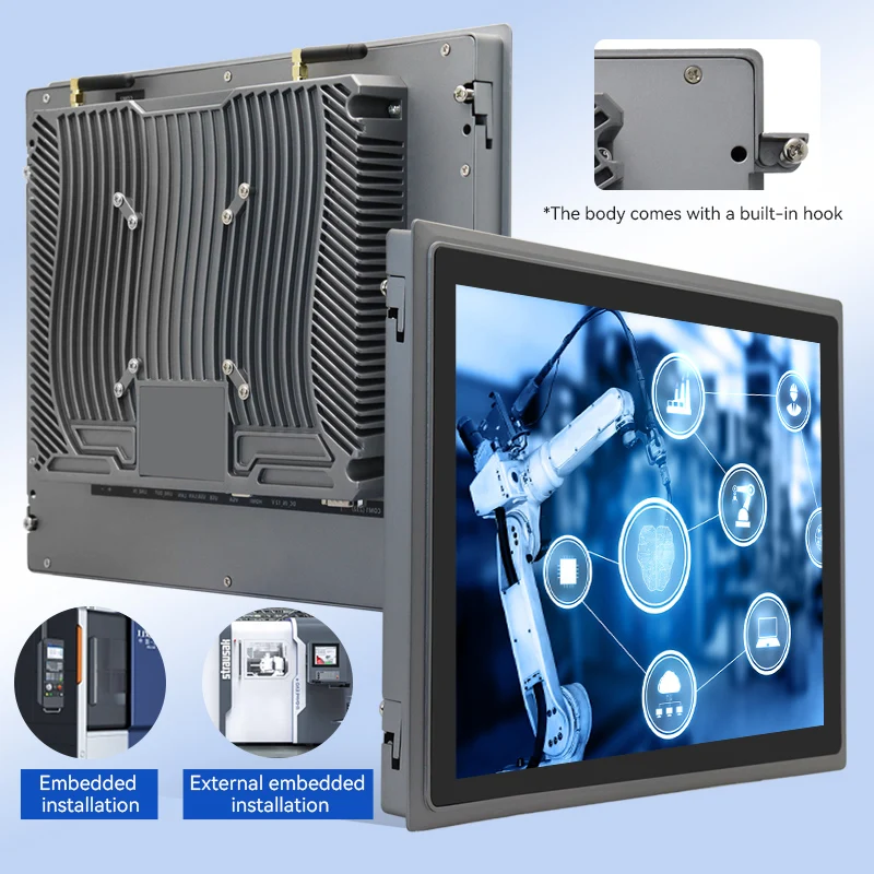 12.1''industrial pc all in one touch Embedded Touch Panel IP65 Waterproof Monitor RS232 RS485 4USB 2LAN Windows linux Ubuntu