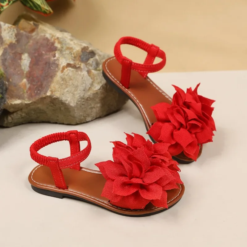 Mädchen-Sandalen in Unifarben, Vielseitige Kinder-Prinzessinnen-Freizeitsandalen mit Offener Spitze, Atmungsaktiv, Sommer 2026 Kindermode-Schuhe, Rutschfest – Detail 6