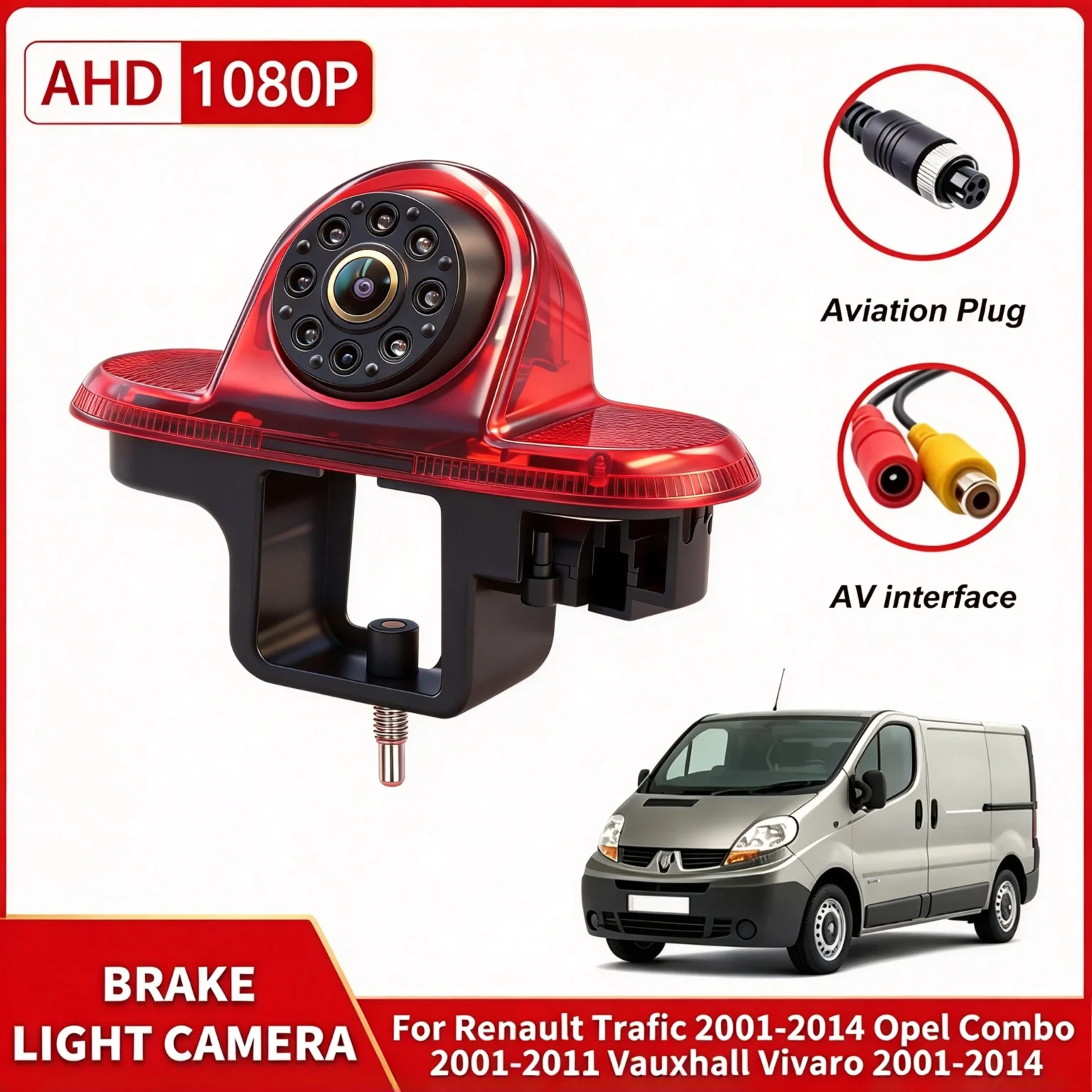 AHD 1080P Car Brake Light Rear View Reverse Camera For Renault Trafic 2001-2014 Opel Combo 2001-2011 Vauxhall Vivaro 2001-2014