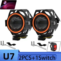Waterproof Motorcycle LED Headlight 3000LMW U7 Motorbike LED Driving Fog Spot Light with Switch