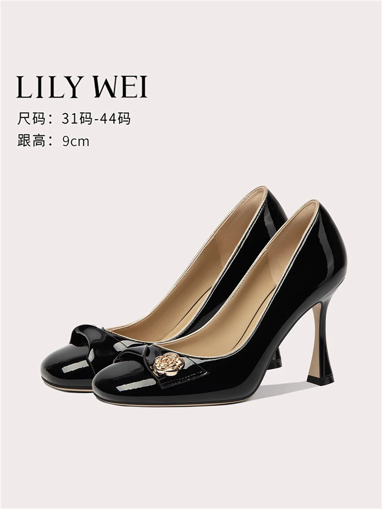 

Spring shallow Suede rhinestone buckle low-heeled wedding shoes fine high-heeled banquet large size small size women's shoes