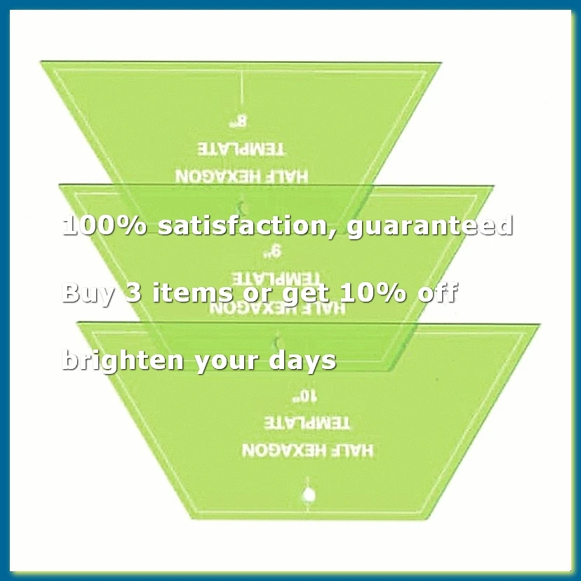 Acrylic Quilting Template Ruler 8 9 10 Inch Half Hexagon Quilt Rulers for Sewing 3 Pcs