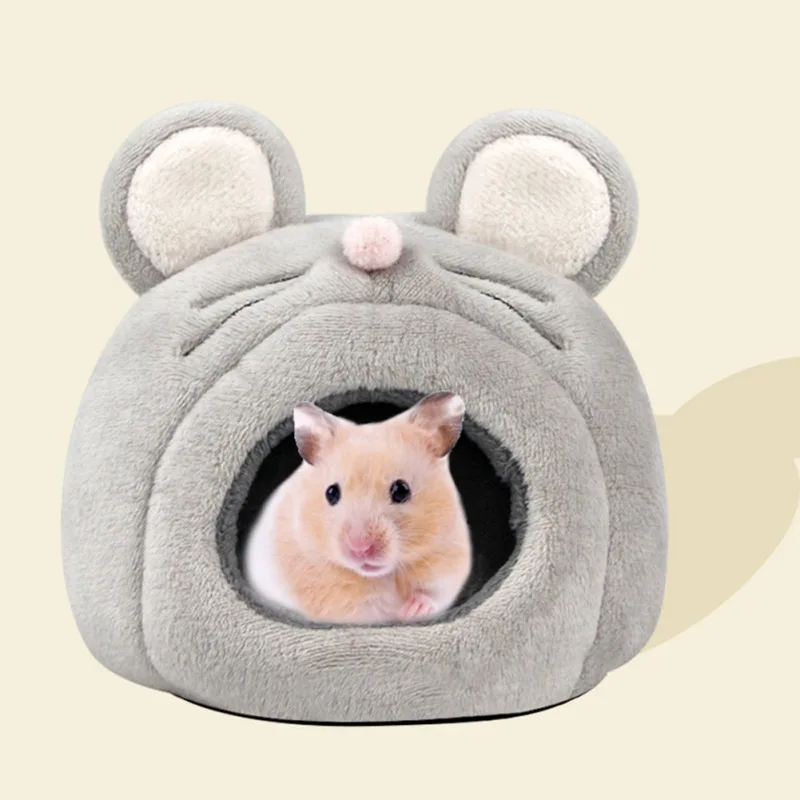 Guinea Pig Cave Bed Small Animal Washable Cotton Sleeping Nest Pet Hideout Bed House Anti-Slip Warm for Chinchilla Hedgehog