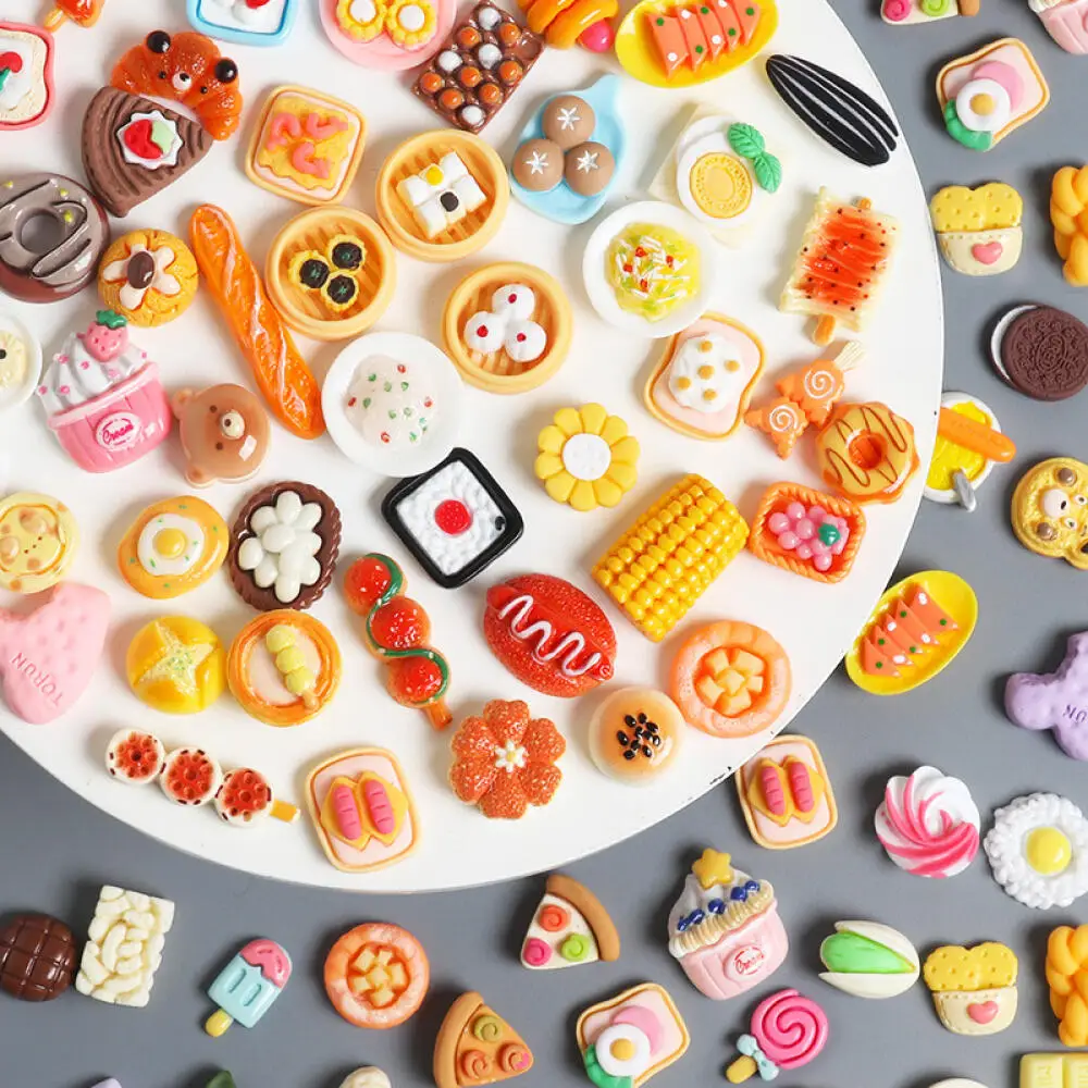 

10 Pcs/Bag Resin Candy Biscuit Food Nail Art Phone Case Hairpin Fridge Handmade DIY Accessories