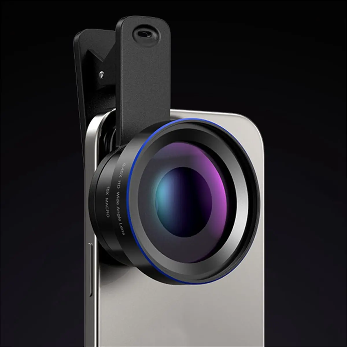 2-in-1 Cell Phone Lens Kit 0.45X Wide-Angle Lens + 15X Macro Lens with 37mm Lens Clamp HD Smartphone Camera Accessories