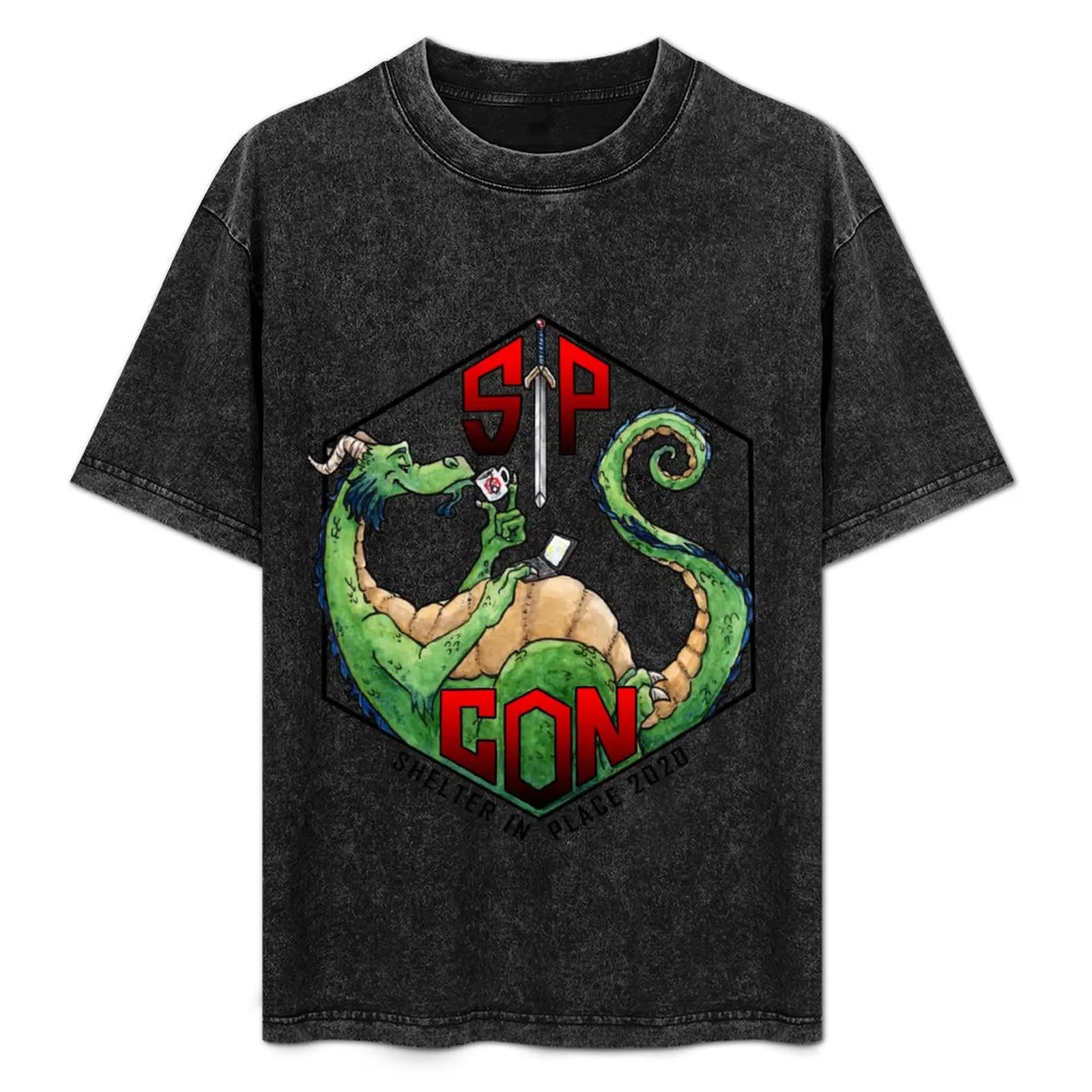 

Shelter in Place SIPCON2020 Dragon T-Shirt Short sleeve tee oversizeds anime stuff mens big and tall t shirts
