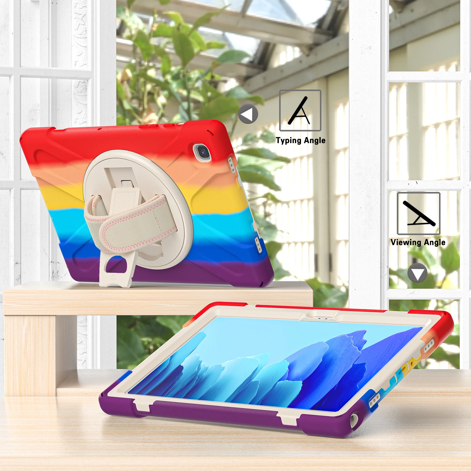 Körper stoß feste Hülle für Samsung A7 10,4 Zoll T500/ 360 ° rotierende Stands chutz bucht für Samsung Galaxy A7 T500/T503