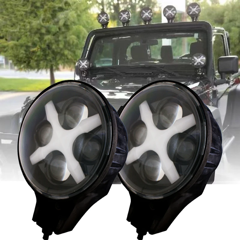 

Lantsun J104 Aluminum Alloy LED-Worklight Additional Headlight Set for Jeep for Wrangler JK07-17, 1-Pair