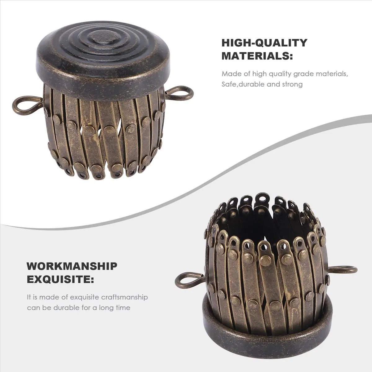 ABQR – sacs à finition ronde, matériel de cadre de sac à main, sac à stylos, cadre d'embrayage, fermoir, cylindre de pièce de monnaie, accessoires de sac à main (Bronze)