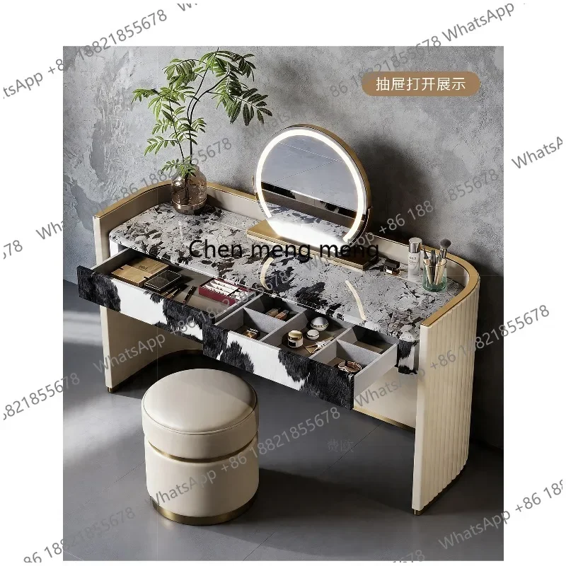 M45 Light luxury makeup table custom Italian senior cow fur marble master bedroom dresser