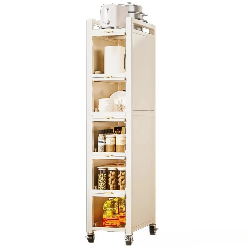 Narrow rack behind the door, seam rack on the side of the refrigerator, pull ultra-narrow model